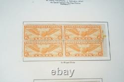 US 1920s-1960s COLLECTION OF 200+ MINT STAMPS STORED ON ALBUM PAGES