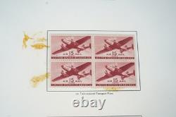 US 1920s-1960s COLLECTION OF 200+ MINT STAMPS STORED ON ALBUM PAGES