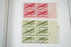 US 1920s-1960s COLLECTION OF 425+ BLOCKS & SINGLES MOSTLY MINT IN HARRIS ALBUM