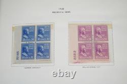 US 1938-1970s COLLECTION OF 425 PLATE BLOCKS MINT IN A HARRIS ALBUM F. V. $240