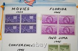 US 1940-1960s STAMP COLLECTION OF 325+ MINT BLOCKS IN ALBUM