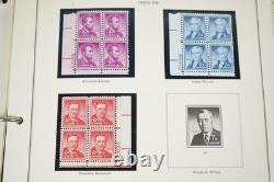 US 1950s-1960 COLLECTION OF 110 MINT PLATE BLOCKS STORED IN MINKUS ALBUM