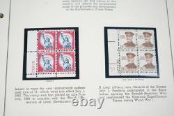 US 1950s-1960 COLLECTION OF 110 MINT PLATE BLOCKS STORED IN MINKUS ALBUM