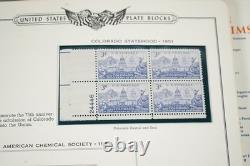 US 1950s-1960 COLLECTION OF 110 MINT PLATE BLOCKS STORED IN MINKUS ALBUM