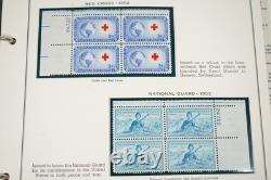 US 1950s-1960 COLLECTION OF 110 MINT PLATE BLOCKS STORED IN MINKUS ALBUM
