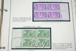 US 1950s-1960 COLLECTION OF 110 MINT PLATE BLOCKS STORED IN MINKUS ALBUM