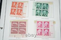 US 1950s-1960s COLLECTION OF NEARLY 200 MINT PLATE BLOCKS STORED IN MINKUS ALBUM