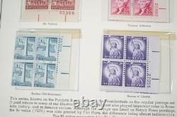 US 1950s-1960s COLLECTION OF NEARLY 200 MINT PLATE BLOCKS STORED IN MINKUS ALBUM