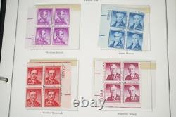US 1950s-1960s COLLECTION OF NEARLY 200 MINT PLATE BLOCKS STORED IN MINKUS ALBUM