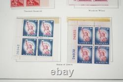 US 1950s-1960s COLLECTION OF NEARLY 200 MINT PLATE BLOCKS STORED IN MINKUS ALBUM