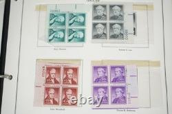 US 1950s-1960s COLLECTION OF NEARLY 200 MINT PLATE BLOCKS STORED IN MINKUS ALBUM