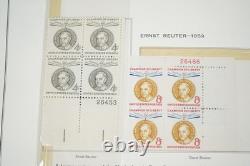 US 1950s-1960s COLLECTION OF NEARLY 200 MINT PLATE BLOCKS STORED IN MINKUS ALBUM