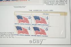 US 1950s-1960s COLLECTION OF NEARLY 200 MINT PLATE BLOCKS STORED IN MINKUS ALBUM