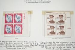 US 1950s-1960s COLLECTION OF NEARLY 200 MINT PLATE BLOCKS STORED IN MINKUS ALBUM