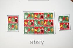 US 1950s-1990s CHRISTMAS SEALS COLLECTION OF 80+ SHEETS & IN 2 ALBUMS