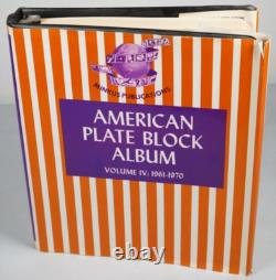 US 1960s-1970 COLLECTION OF 125+ MINT PLATE BLOCKS STORED IN MINKUS ALBUM