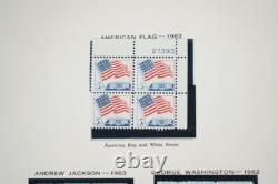 US 1960s-1970 COLLECTION OF 125+ MINT PLATE BLOCKS STORED IN MINKUS ALBUM