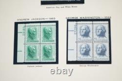US 1960s-1970 COLLECTION OF 125+ MINT PLATE BLOCKS STORED IN MINKUS ALBUM