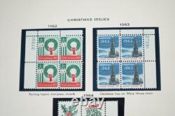 US 1960s-1970 COLLECTION OF 125+ MINT PLATE BLOCKS STORED IN MINKUS ALBUM