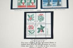 US 1960s-1970 COLLECTION OF 125+ MINT PLATE BLOCKS STORED IN MINKUS ALBUM