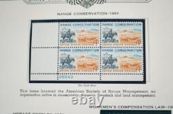 US 1960s-1970 COLLECTION OF 125+ MINT PLATE BLOCKS STORED IN MINKUS ALBUM
