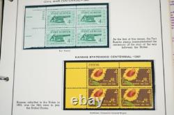 US 1960s-1970 COLLECTION OF 125+ MINT PLATE BLOCKS STORED IN MINKUS ALBUM