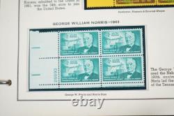 US 1960s-1970 COLLECTION OF 125+ MINT PLATE BLOCKS STORED IN MINKUS ALBUM