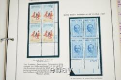 US 1960s-1970 COLLECTION OF 125+ MINT PLATE BLOCKS STORED IN MINKUS ALBUM