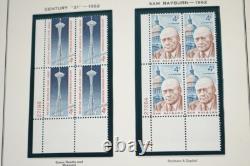 US 1960s-1970 COLLECTION OF 125+ MINT PLATE BLOCKS STORED IN MINKUS ALBUM