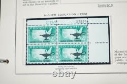 US 1960s-1970 COLLECTION OF 125+ MINT PLATE BLOCKS STORED IN MINKUS ALBUM