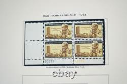 US 1960s-1970 COLLECTION OF 125+ MINT PLATE BLOCKS STORED IN MINKUS ALBUM