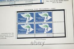 US 1960s-1970 COLLECTION OF 125+ MINT PLATE BLOCKS STORED IN MINKUS ALBUM