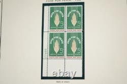 US 1960s-1970 COLLECTION OF 125+ MINT PLATE BLOCKS STORED IN MINKUS ALBUM