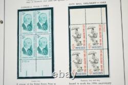 US 1960s-1970 COLLECTION OF 125+ MINT PLATE BLOCKS STORED IN MINKUS ALBUM