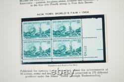 US 1960s-1970 COLLECTION OF 125+ MINT PLATE BLOCKS STORED IN MINKUS ALBUM