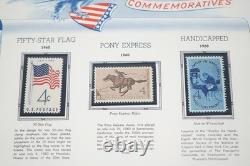 US 1960s COMMEMORATIVE COLLECTION OF 200 MINT STAMPS STORED IN WHITE ACE ALBUM