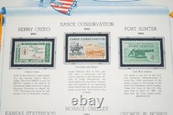 US 1960s COMMEMORATIVE COLLECTION OF 200 MINT STAMPS STORED IN WHITE ACE ALBUM