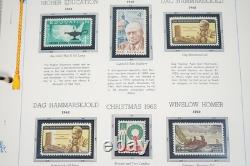US 1960s COMMEMORATIVE COLLECTION OF 200 MINT STAMPS STORED IN WHITE ACE ALBUM