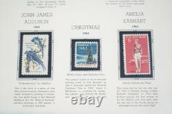 US 1960s COMMEMORATIVE COLLECTION OF 200 MINT STAMPS STORED IN WHITE ACE ALBUM