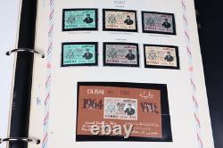 US 1960s JFK SPECIALIZED STAMP COLLECTION DUBAI-HUNGARY IN ALBUM