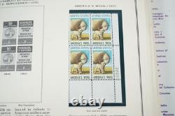 US 1970s COLLECTION OF 150 + MINT PLATE BLOCKS STORED IN MINKUS ALBUM