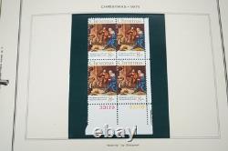 US 1970s COLLECTION OF 150 + MINT PLATE BLOCKS STORED IN MINKUS ALBUM