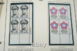US 1970s COLLECTION OF 150 + MINT PLATE BLOCKS STORED IN MINKUS ALBUM