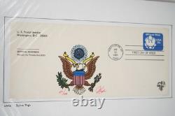 US 1980s-1990s COLLECTION OF 50+ PUGH HAND PAINTED FDCS STORED IN ALBUM