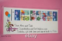 US 1980s-1990s COLLECTION OF 50+ PUGH HAND PAINTED FDCS STORED IN ALBUM