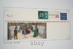 US 1980s-1990s COLLECTION OF 50+ PUGH HAND PAINTED FDCS STORED IN ALBUM