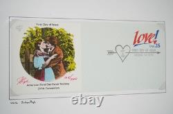 US 1980s-1990s COLLECTION OF 50+ PUGH HAND PAINTED FDCS STORED IN ALBUM