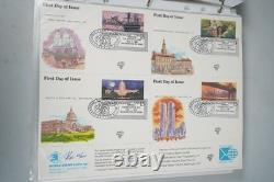 US 1980s-1990s COLLECTION OF 50+ PUGH HAND PAINTED FDCS STORED IN ALBUM