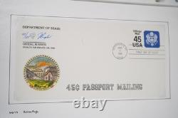 US 1980s-1990s COLLECTION OF 50+ PUGH HAND PAINTED FDCS STORED IN ALBUM