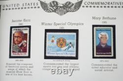 US 1980s-2000s COLLECTION OF 600+ STAMPS MINT & USED IN MINKUS ALBUM F. V. $500+